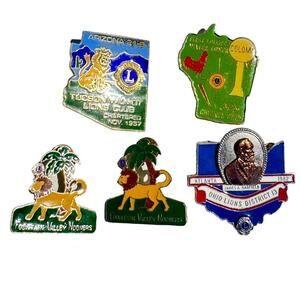 Lot of 5 Lions International Pins Arizona